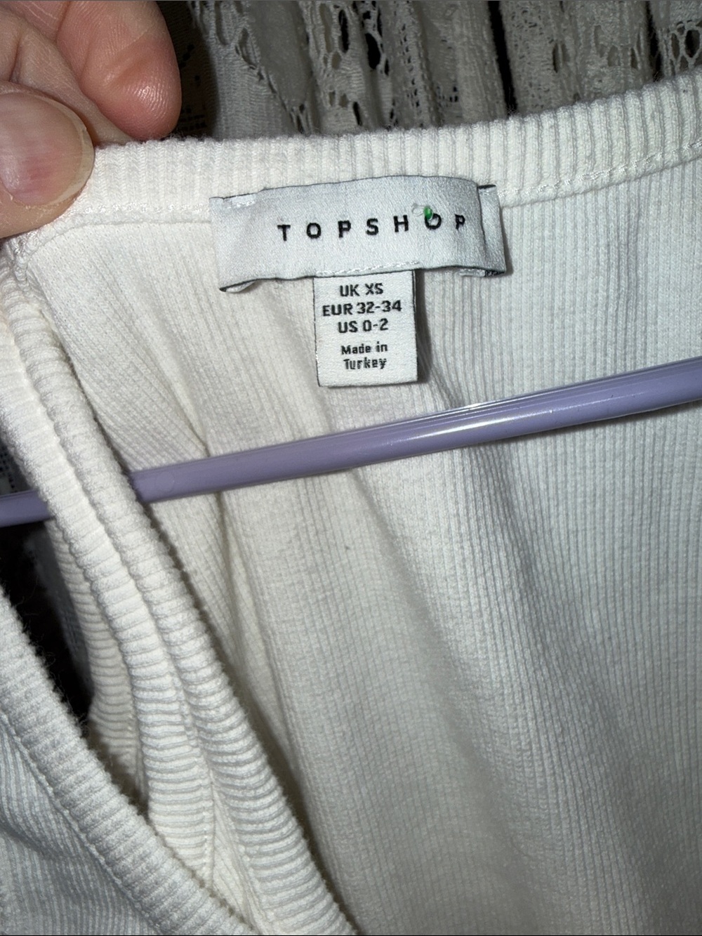 Topshop White Ribbed Tank Top - Picture 2 of 6